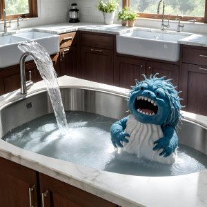 a_kitchen__a_sink__a_sunny_day_outside__a_fluffy_monster_made_out_of_w_S6995339_St50_G7.5.jpeg